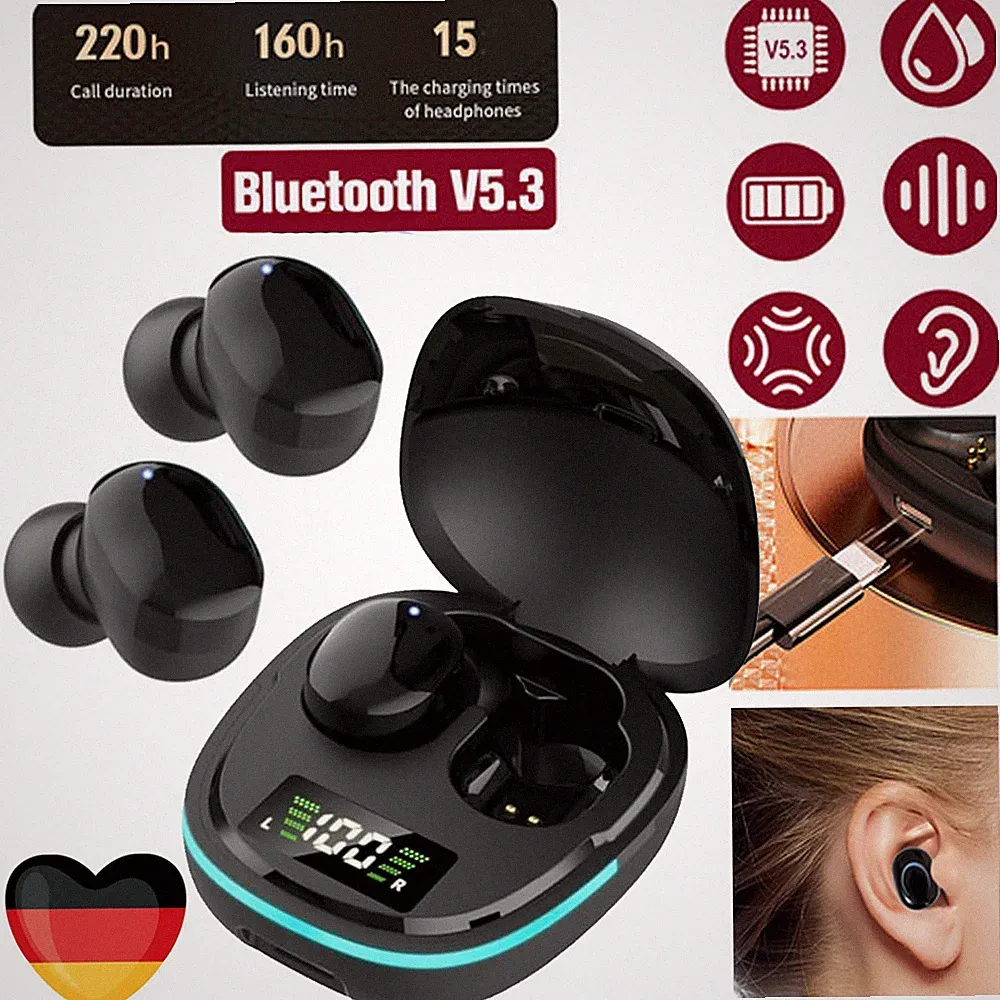 Kabellose Mini-In-Ear-Kopfhörer mit Bluetooth 5.3 ultraleichte Sport Ohrhörer