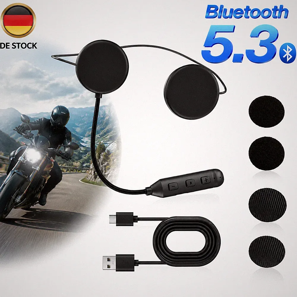 Kabellose Musik Motorrad Helm Headset Helm Kopfhörer USB-Aufladung DE