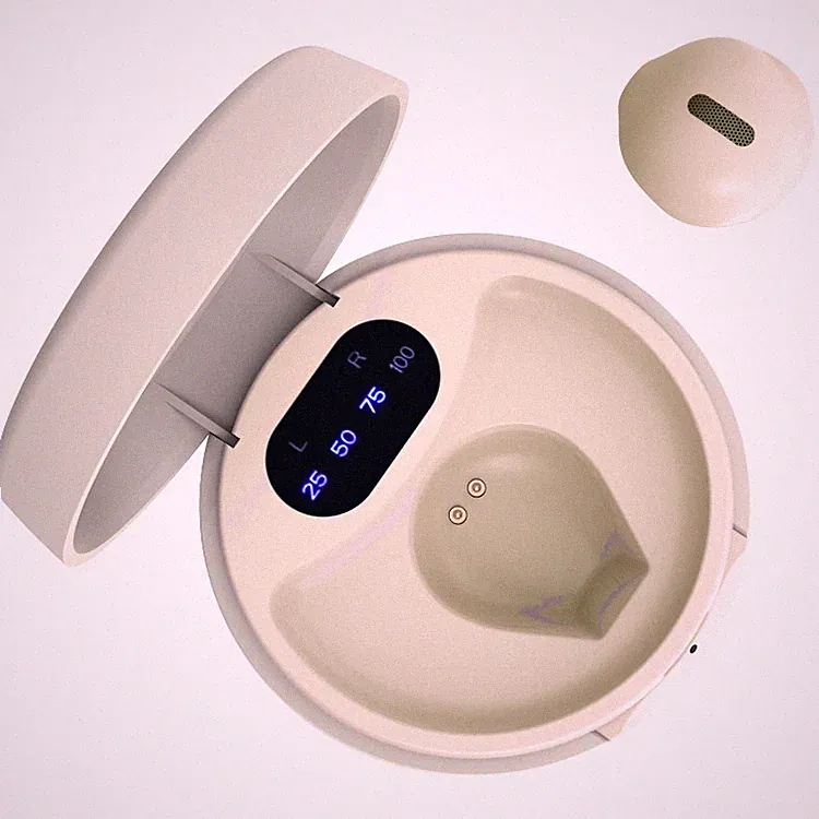 Kabellose Ohrhörer In-Ear Bluetooth Mini Kopfhörer Single Beige 20 Stunden Akku