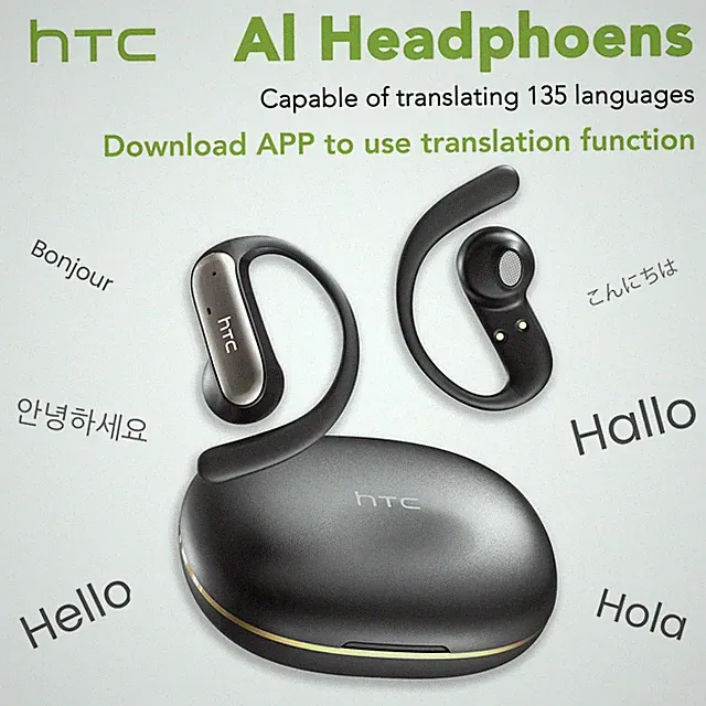 Kabellose Open Ear Sportkopfhörer AI Übersetzer HiFi Bluetooth 6.0 HTC NE52