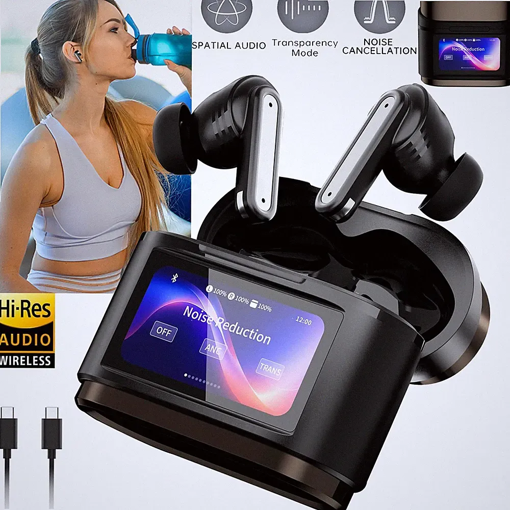 Kabellose Touchscreen Bluetooth Kopfhörer In Ear Kopfhörer mit ANC Ohrhörer