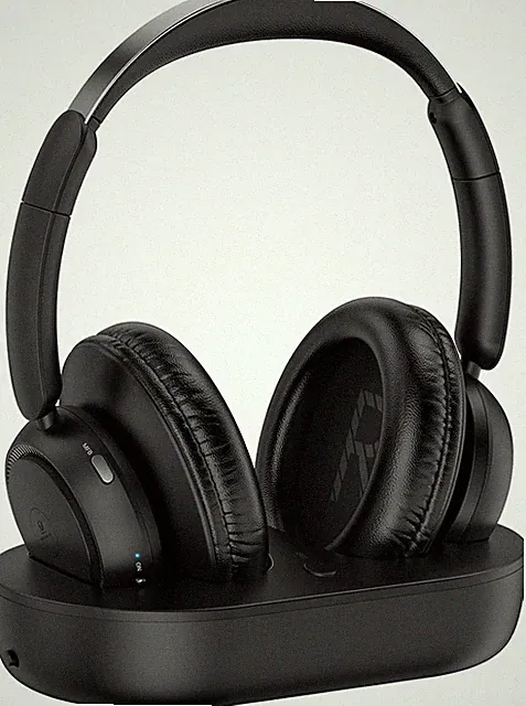 Kabellose TV Kopfhörer Bluetooth 5.2 geringe Latenz 90 m Reichweite Schwarz