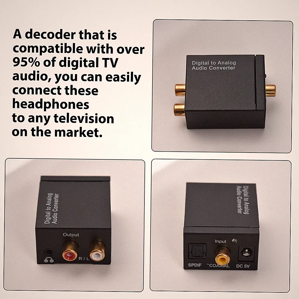 Kabelloser Kopfhörer Für Fernsehen Mit Sender Und Decoder 5-in-1-TV-Over-Ear-Hea