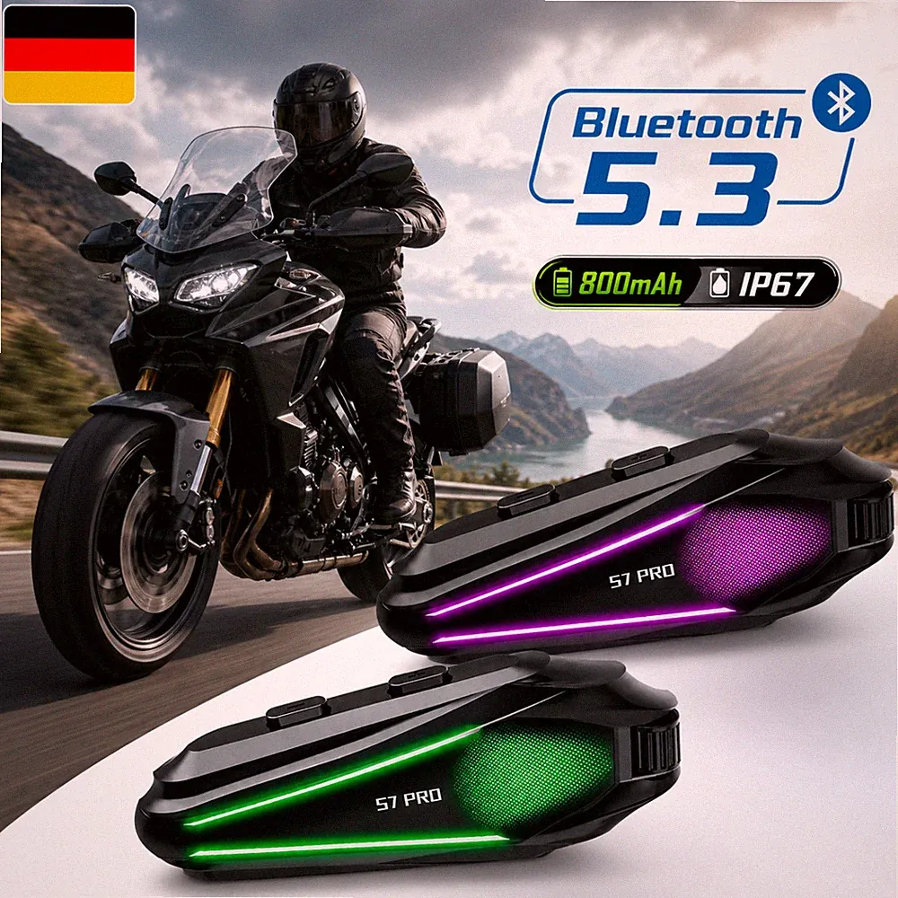 Kabelloses Bluetooth HiFi Motorrad Anruf Mikrofon Kopfhörer Motorradhelm Headset
