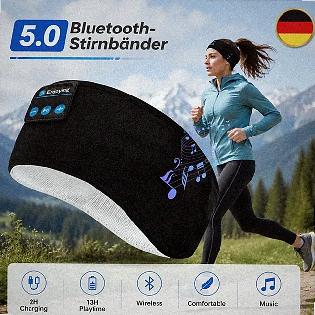 Kabelloses Bluetooth-Stirnband Stereo Atmungsaktiv Leicht Lautsprechern Sport🎵