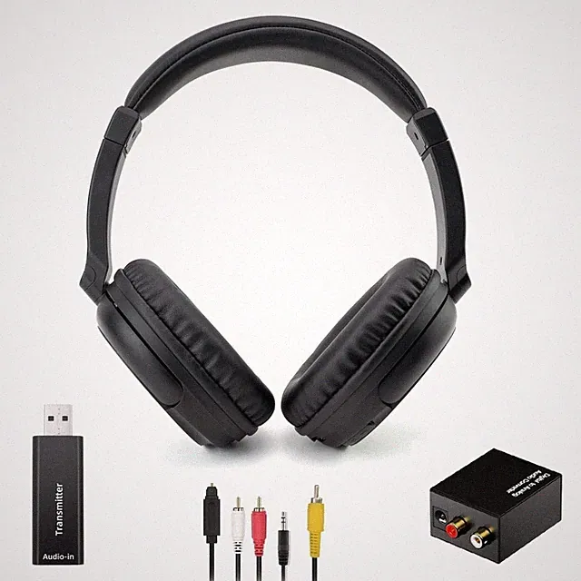 Kabelloses TVKopfhörer mit USB Transmitter für Senioren, Bluetooth5.3 ÜberOhr...