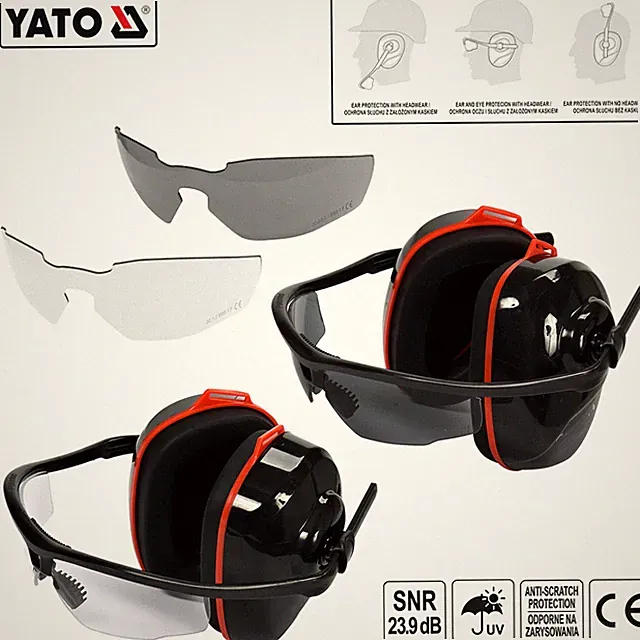 Kapselgehörschützer Gehörschutz Schutzbrille Sicherheitsbrille Profi Lärmschutz