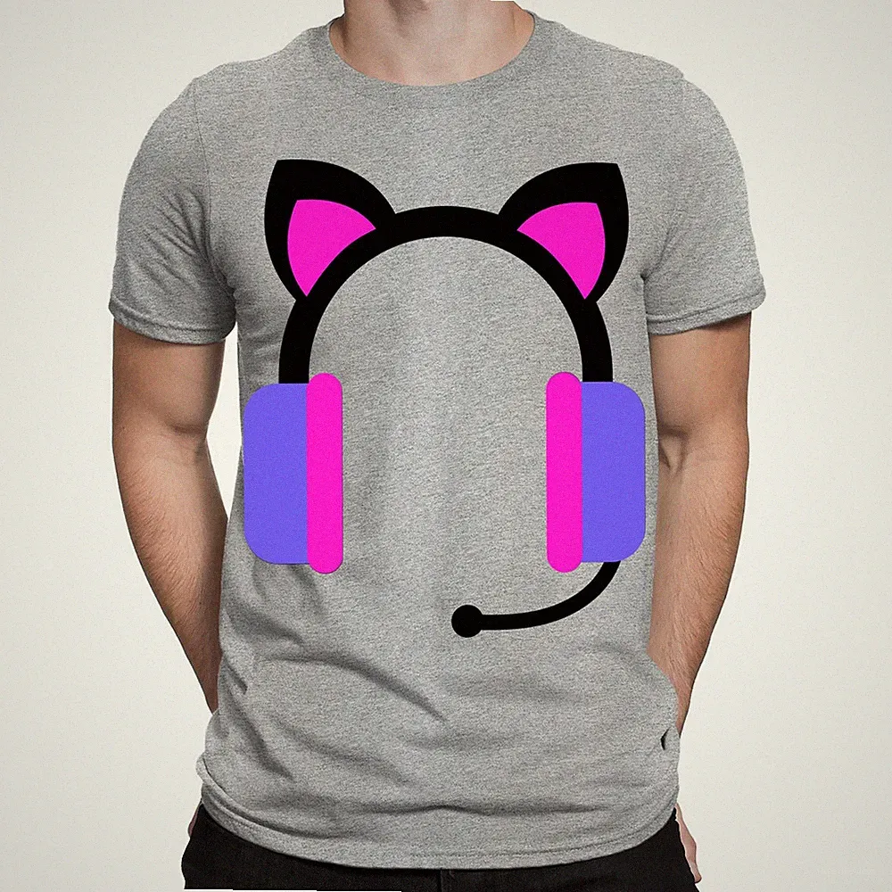 Katze Kopfhörer Gaming Gamer Videospiel Liebhaber lustige Herren Damen...