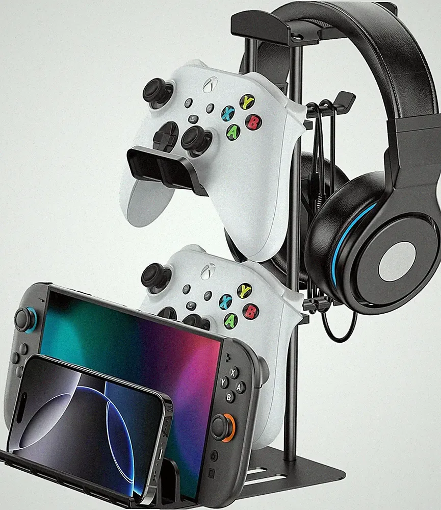 KDD Gaming Headset Ständer, Controller Halter & Kopfhörer Halterung Tisch, Handy