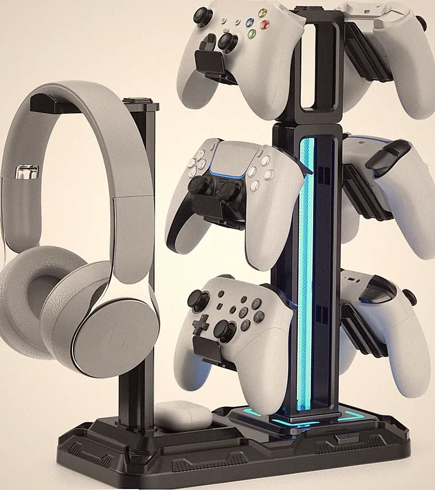 KDD Multi Gaming Headset Halterung Mit 9 Lichtmodi - Drehbarer Controller Halter