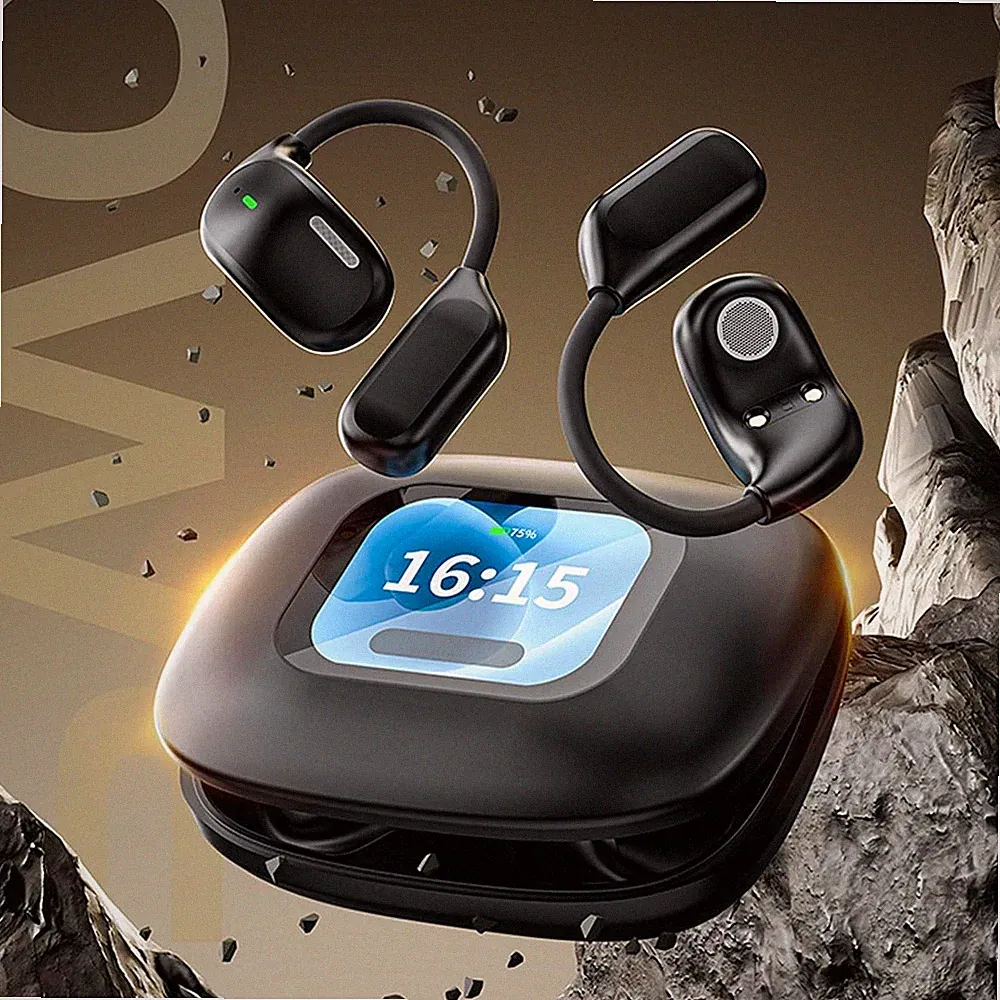 KI Übersetzer Kopfhörer 156 Sprachen Echtzeit Open Ear Bluetooth 5,4 Ladecase