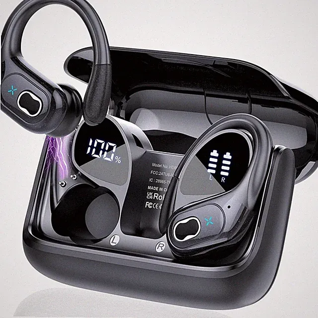 KI Übersetzer Kopfhörer 75Std 3-in-1 Bluetooth 5.4 mit Ohrhaken in-ear