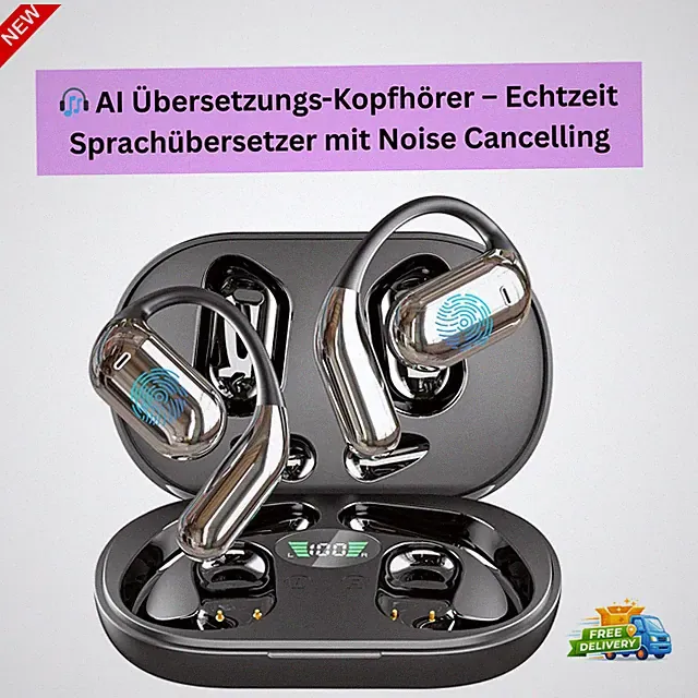 KI Übersetzer Kopfhörer Bluetooth Sprachübersetzer 144 Sprachen Echtzeit