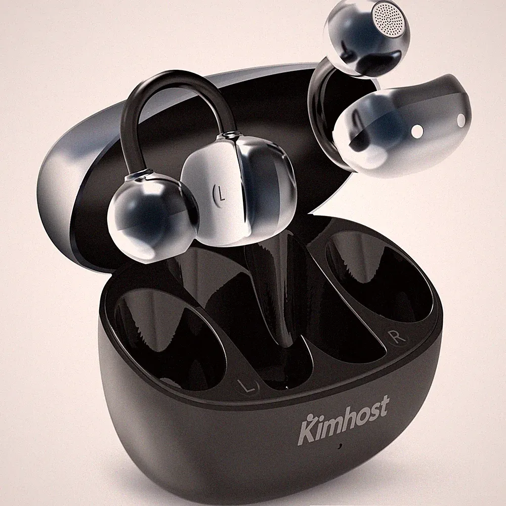 Kimhost Offene Ohr Clip Ohrhörer Bluetooth HiFi Sound IPX7 TWS Sportkopfhörer