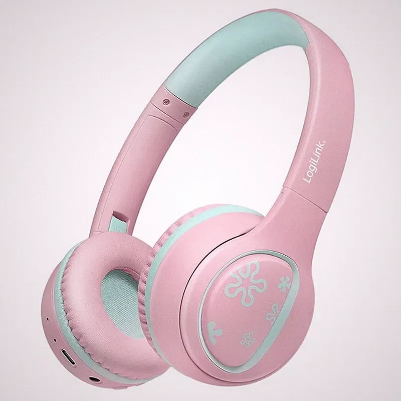 Kinder Bluetooth Kopfhörer m. Mikrofon Headset faltbar max.85 dB pink