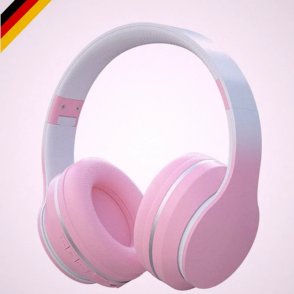 Kinder Bluetooth Over-Ear-Kopfhörer mit Mikrofon, Rosa, 10h Akku, Faltbar