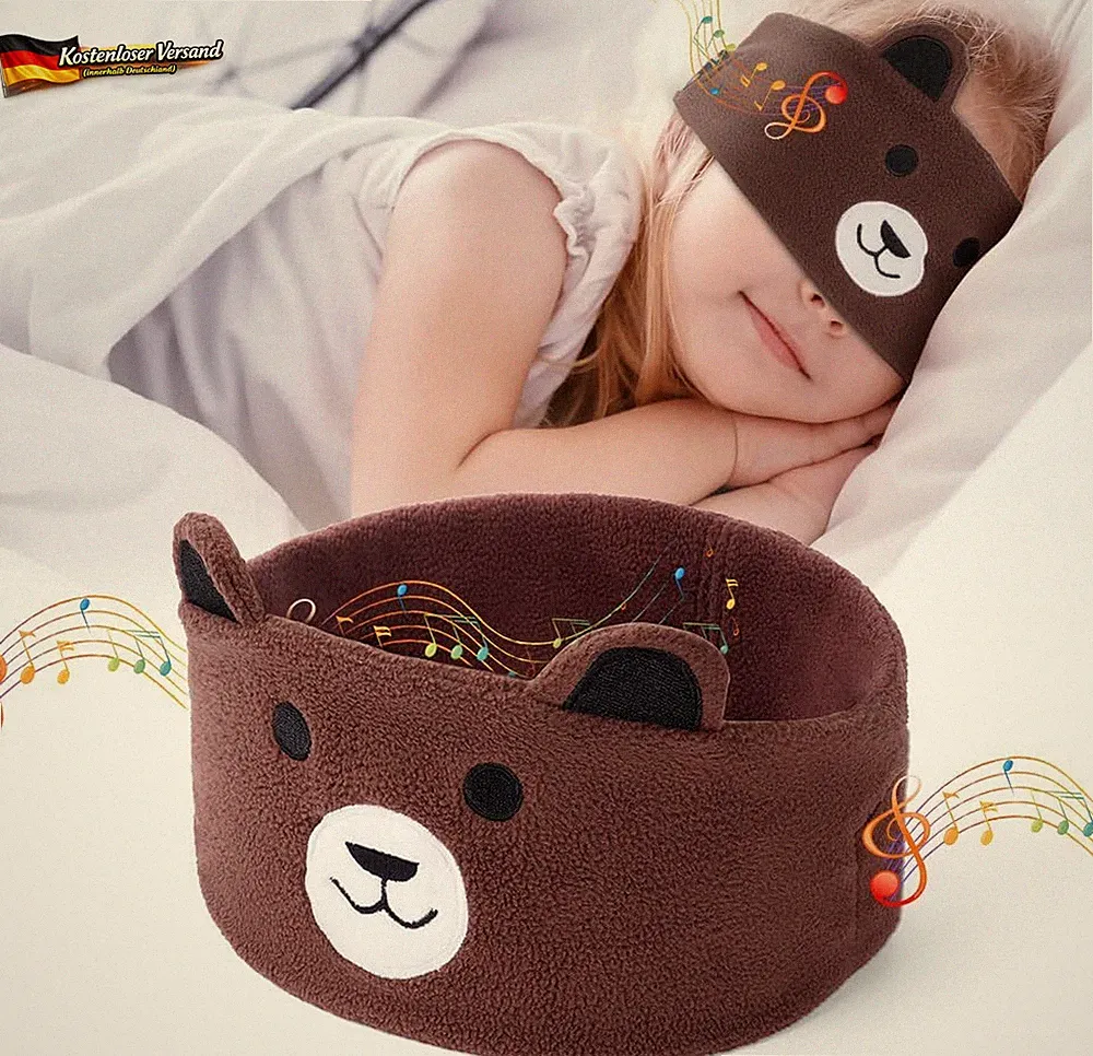 Kinder Bluetooth Schlafmaske mit Kopfhörern, Musik, Lichtschutz, bequem, Reiseta