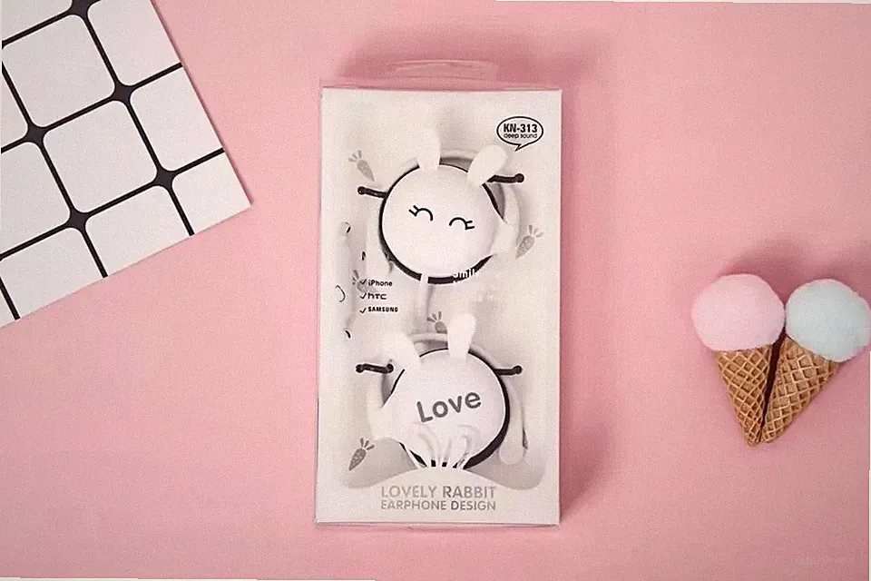Kinder Kaninchen Ohrhörer/süßes Kawaii Komfort Over Ear Design/weiß/UK-Verkäufer
