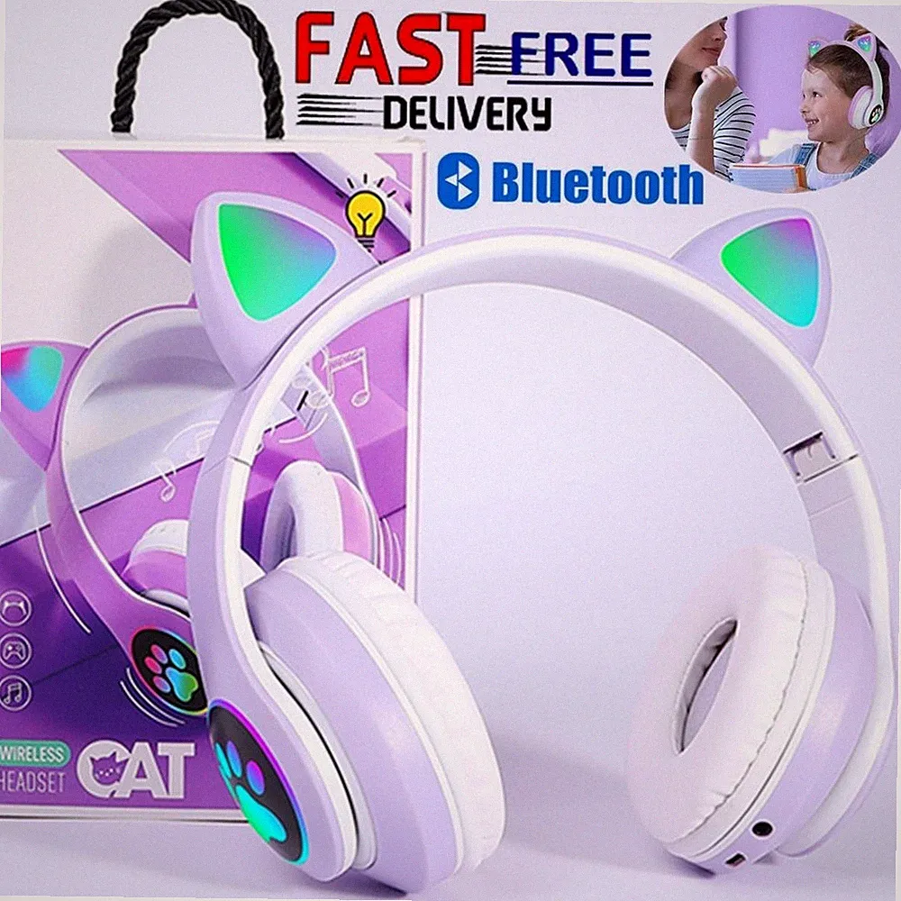 Kinder Katzenohr Bluetooth Kopfhörer Over Ear Kabellos Stereo Wireless Headset