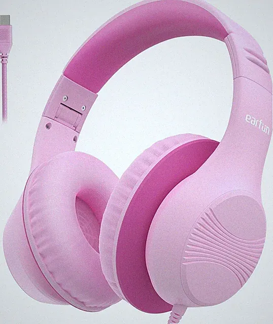 Kinder Kopfhörer Over-Ear Lautstärkebegrenzung mit USB-C Kabel für Sicherheit