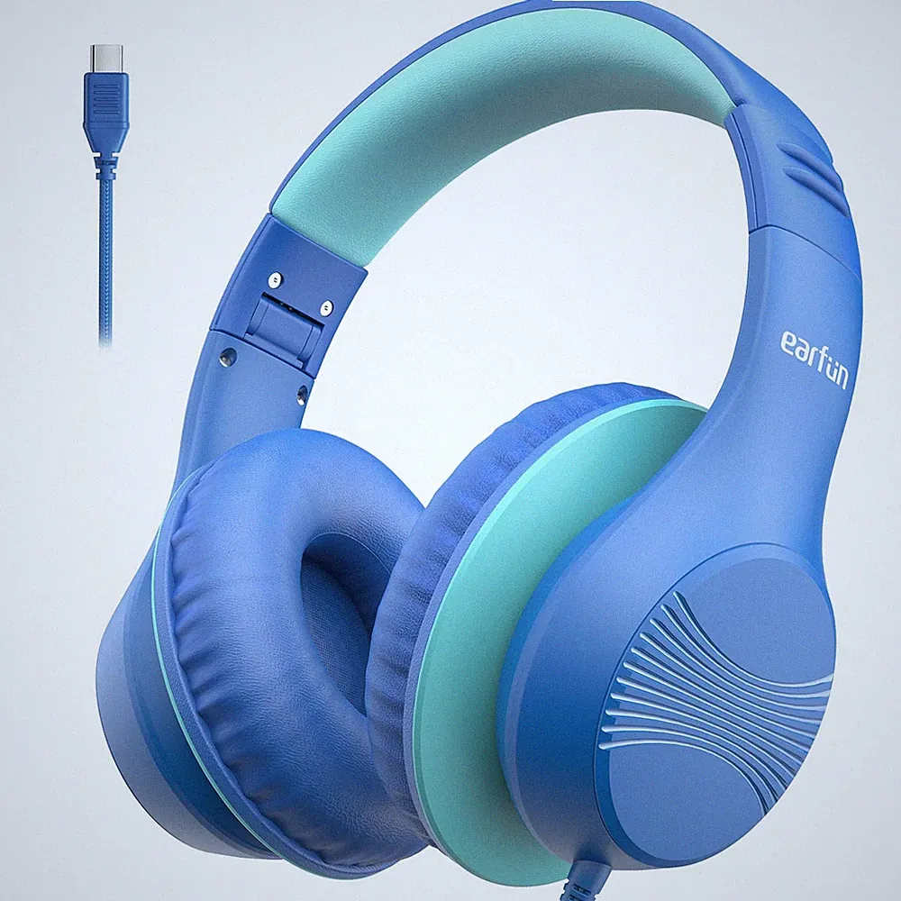 Kinder Kopfhörer Over Ear mit USB C Kabel Lautstärkebegrenzung 85dB Sichere
