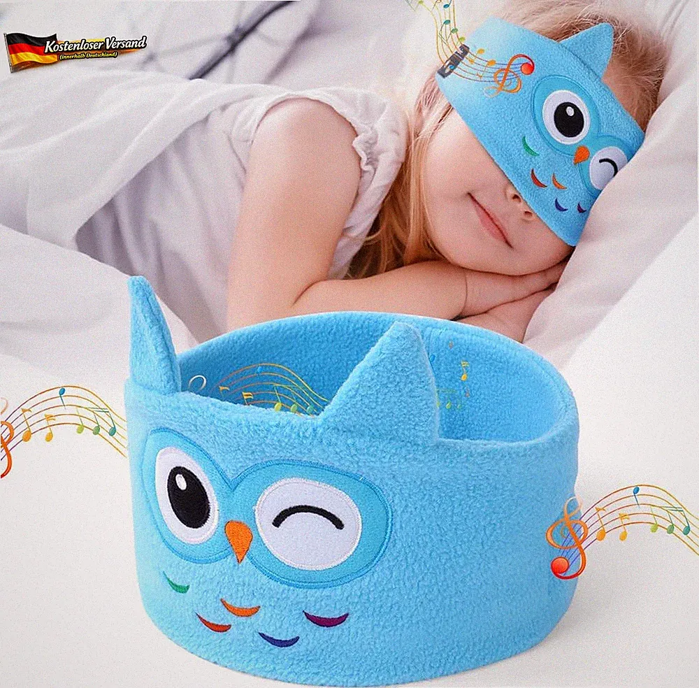 Kinder Schlafmaske Bluetooth Kopfhörer Ohrmaske weich blickdicht bequem