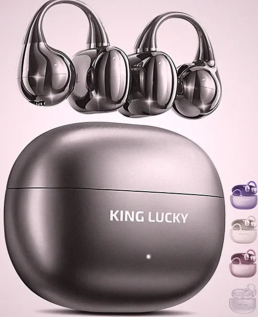 King Lucky i121 Open Ear Wireless Bluetooth 5.4 Clip On Schwarz Modernes Design