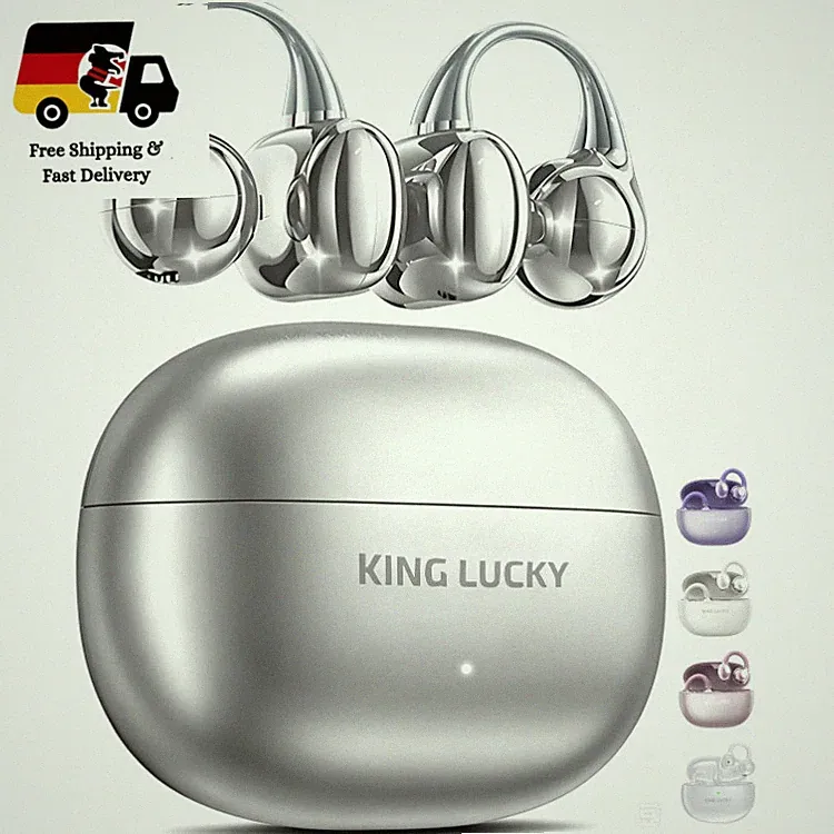 Kinglucky Open-Ear-Kopfhörer Kabellos Bluetooth 6.0 mit Mikrofon, 50h Spielzeit