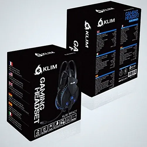 Klim Impact 7.1 Surround Sound USB Gaming Headset for PC black blue