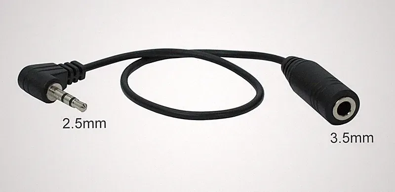 Klinke-Adapter | 2,5mm Stecker auf 3,5mm Buchs Klinke-Adapter | schwarz AD001