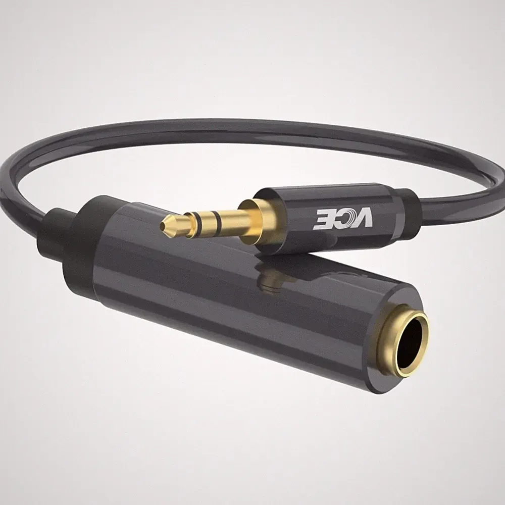 Klinke Adapter 3,5mm auf 6,35mm Stereo Kopfhörer Lautsprecher Adapter Kabel