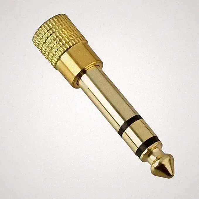 Klinke Adapter 3.5mm (Buchse) auf 6.35mm (Stecker) Kopfhörer Stereo 24k Optik