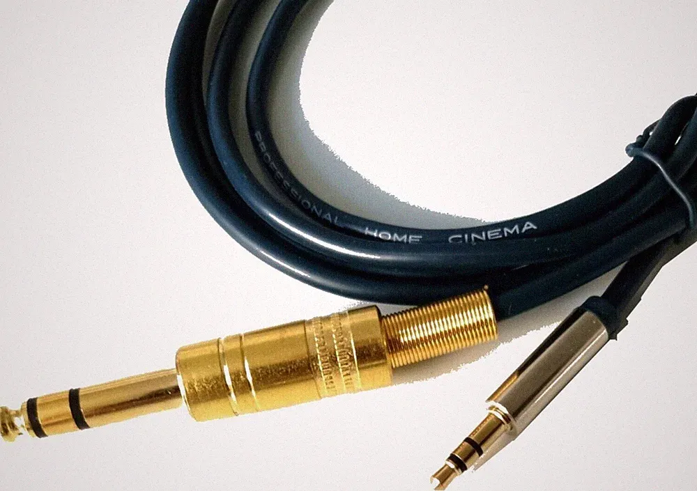 Klinke Klinken Anschluss Kabel HiFi 3,5mm auf 6,3mm AUX Metall STECKER Premium