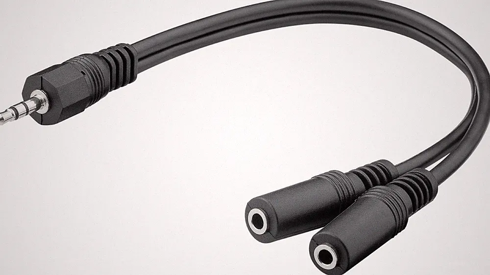 Klinke Y Kabel Splitter 3,5mm St. auf 2x 3,5mm Buchse Stereo Kopfhörer Verteiler