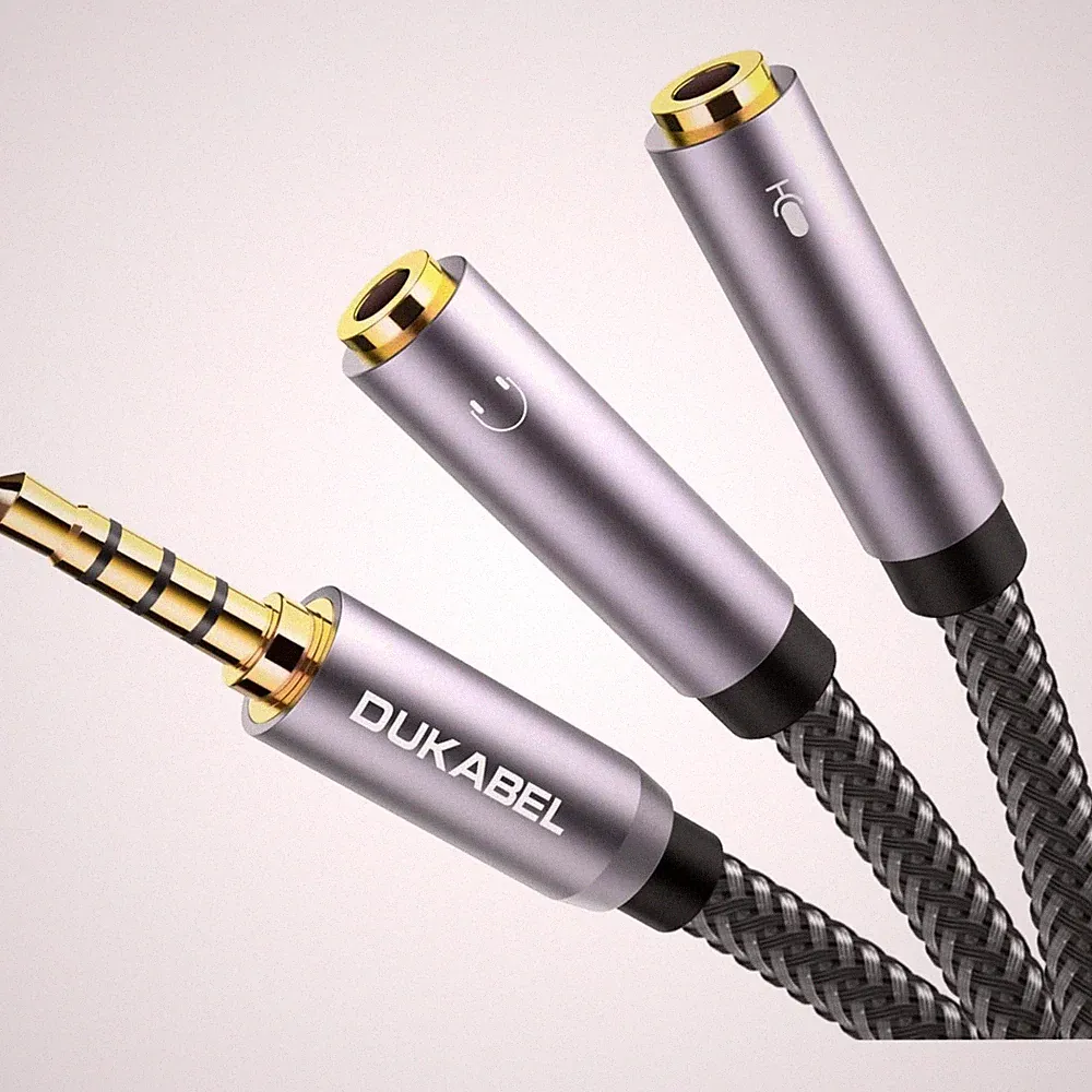 Klinke Y Splitter Adapter 3,5mm Klinke 2x TRS Headset Kabel Zubehör