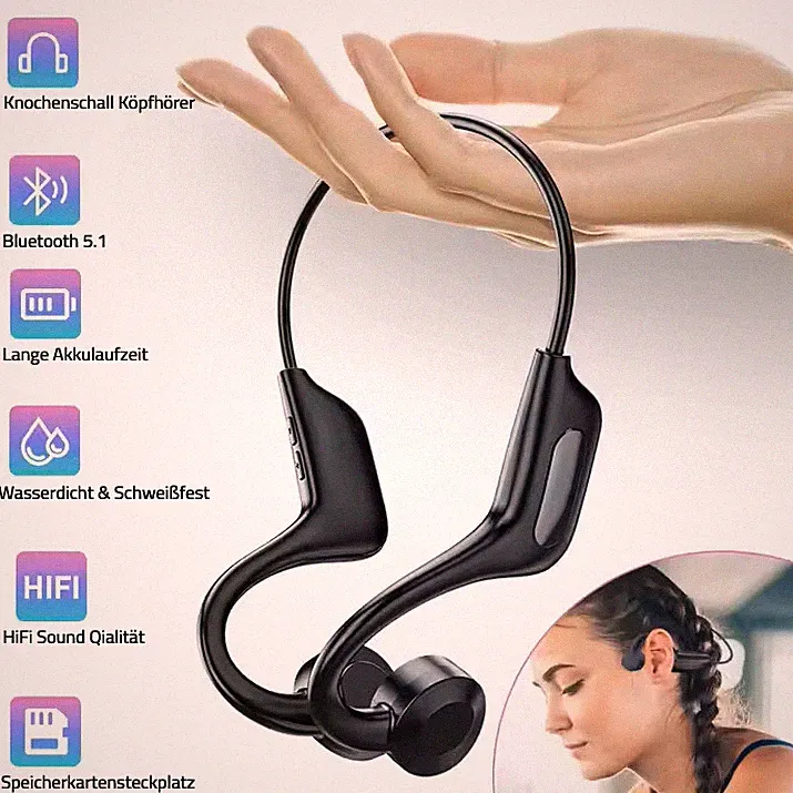 Knochenschall Bluetooth Kopfhörer Sport Headset ? Gehörschonend & Kabellos