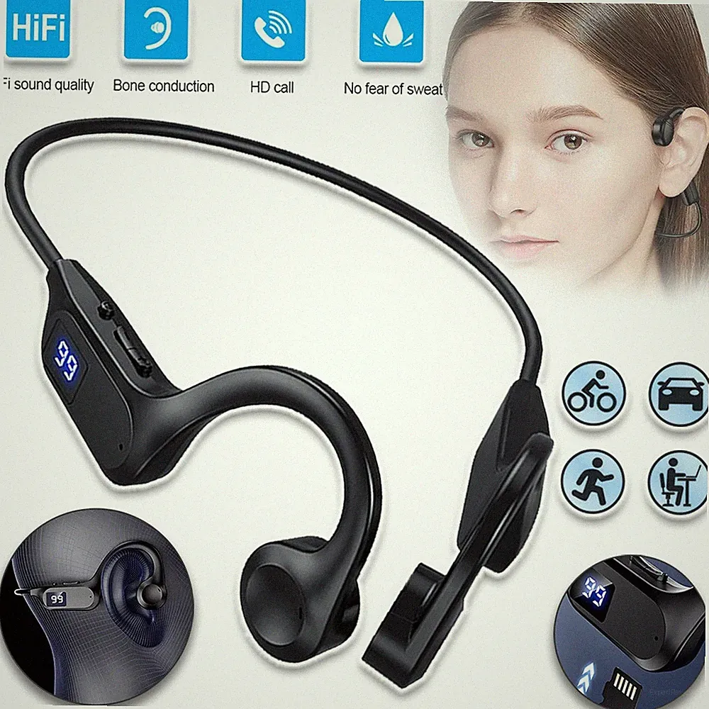 Knochenschall Bluetooth Ohrhörer Sports Headset Handy Stereo Mikrofon Kopfhörer