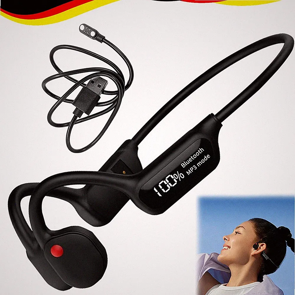 Knochenschall Headphone Bluetooth IPX8 Wasserdicht MP3-Player Offene Kopfhörer