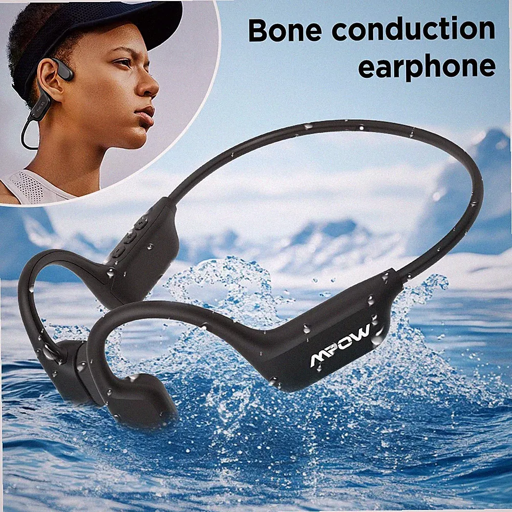 Knochenschall Kopfhörer 32G MP3 IPX8 Wasserdicht Sport Bluetooth Ohrhörer Schwar