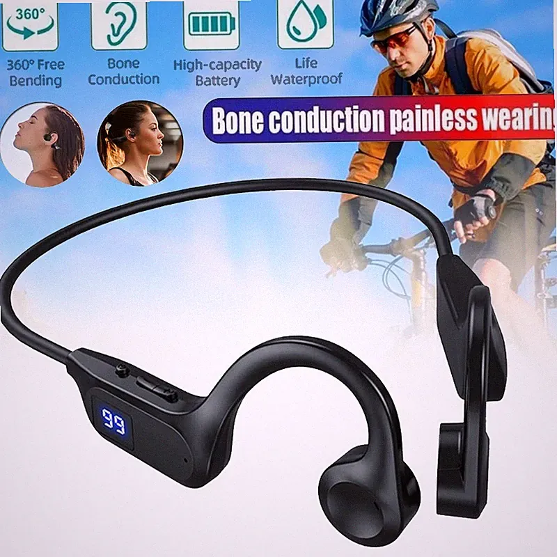 Knochenschall Kopfhörer Bluetooth 5.2 Kopfhörer Open-Ear Sport Kopfhörer Headset