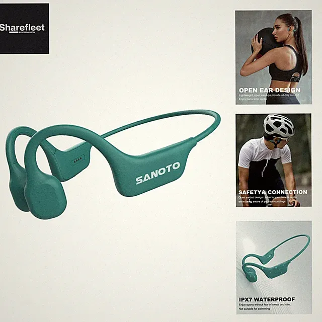 Knochenschall Kopfhörer Bluetooth 5.3 Open Ear Kopfhörer Schweißfeste Bone C...