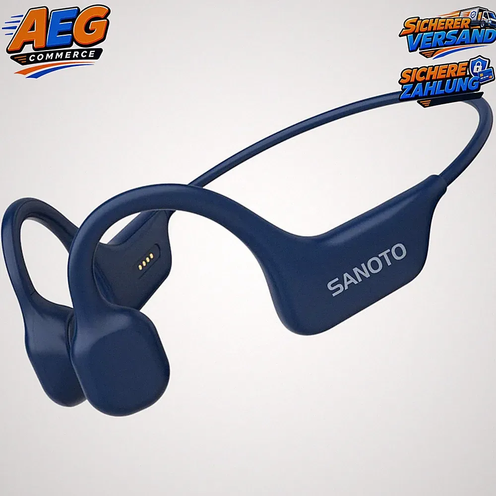 Knochenschall Kopfhörer Bluetooth 5.3 Open Ear Sportkopfhörer Blau für Sport