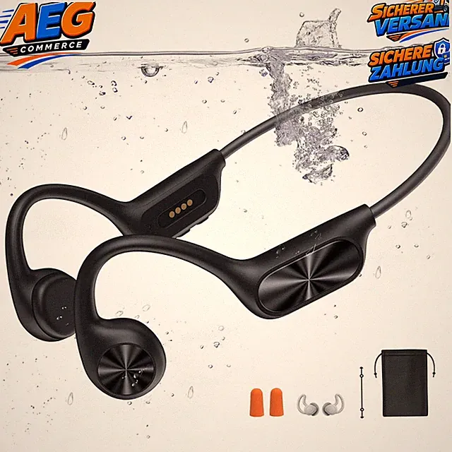 Knochenschall Kopfhörer Bluetooth 5.4 IPX8 Wasserdicht für Schwimmen Sport