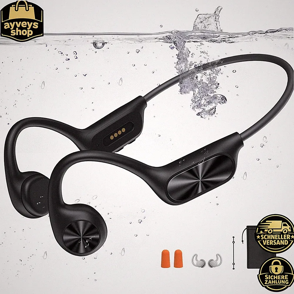 Knochenschall Kopfhörer Bluetooth 5.4 IPX8 Wasserdicht für Schwimmen Sport