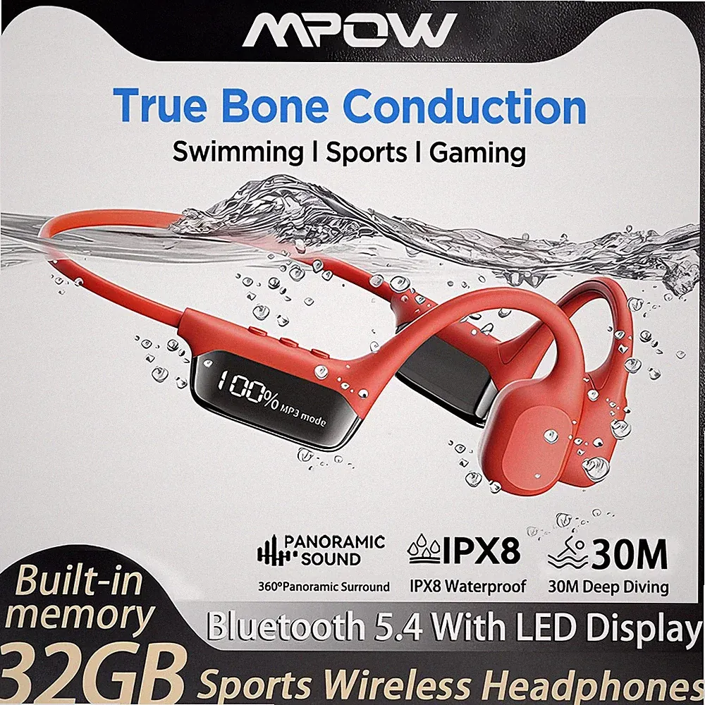 Knochenschall Kopfhörer Bluetooth 5.4 Kopfhörer Bone Conduction Headphones IPX8