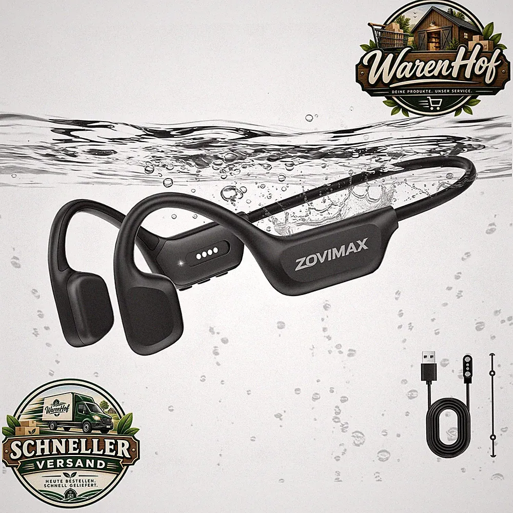 Knochenschall Kopfhörer Bluetooth 6.0 IPX8 8GB MP3 für Schwimmen Sport