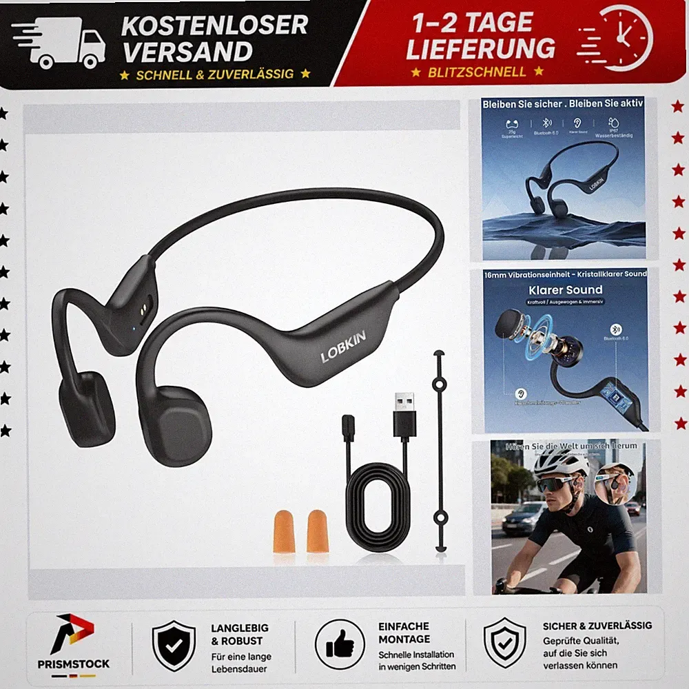 Knochenschall Kopfhörer Bluetooth 6.0 Open Ear IP67 LOBKIN X29
