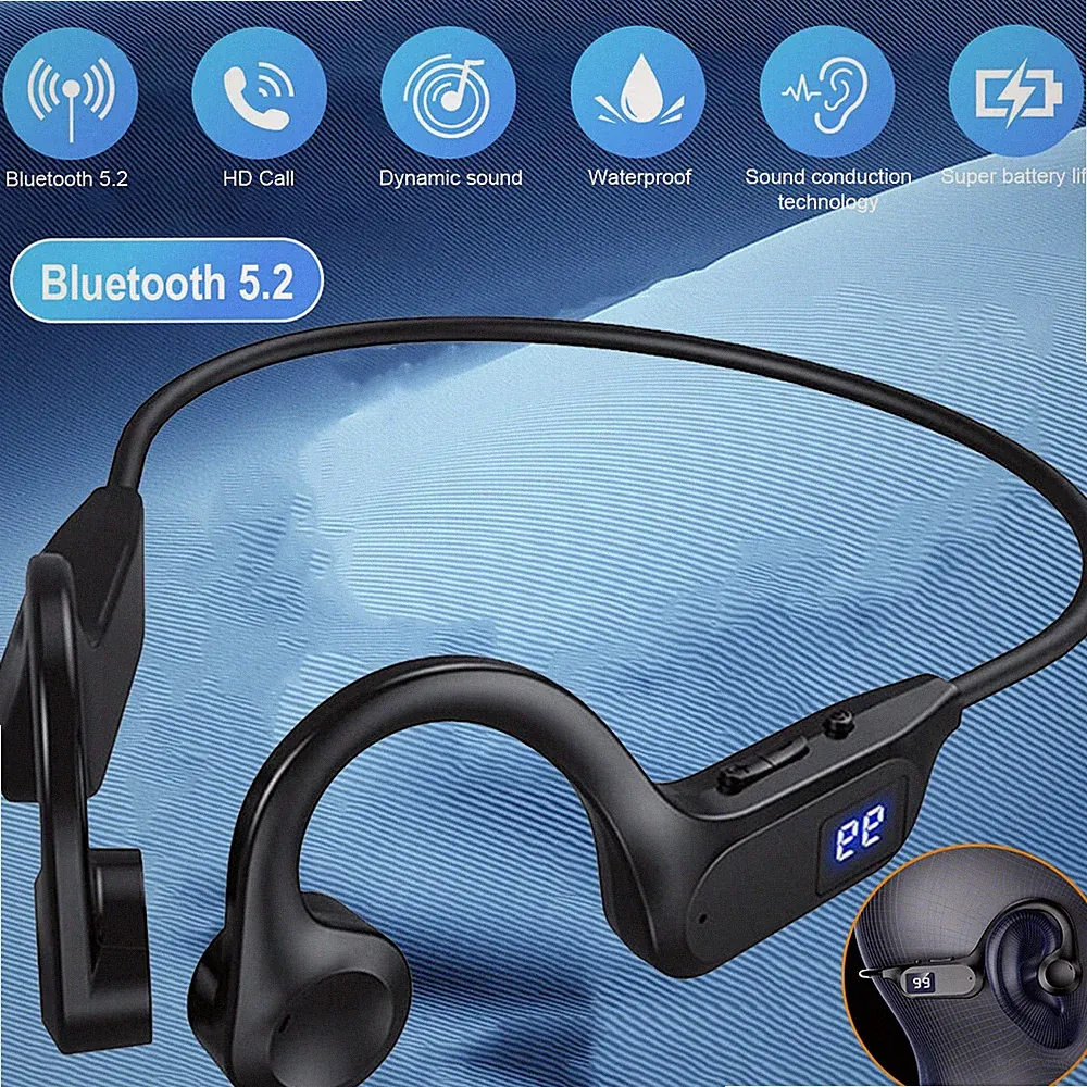 Knochenschall Kopfhörer Bluetooth Kopfhörer Open Ear Laufen Sport Kopfhörer