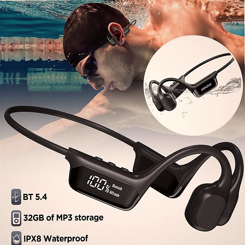 Knochenschall Kopfhörer Kabellos Bluetooth5.4 Kopfhörer Open Ear Sport Kopfhörer
