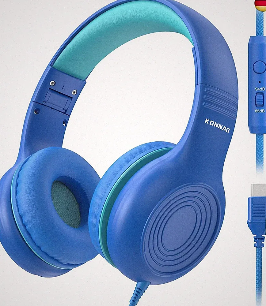 KONNAO Upgrade USB Typ C Kinder-Kopfhörer, kabelgebundene Kopfhörer für Kinder m